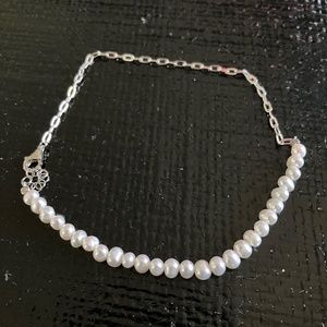 Anklet: Sterling Silver & Fresh Water Pearls